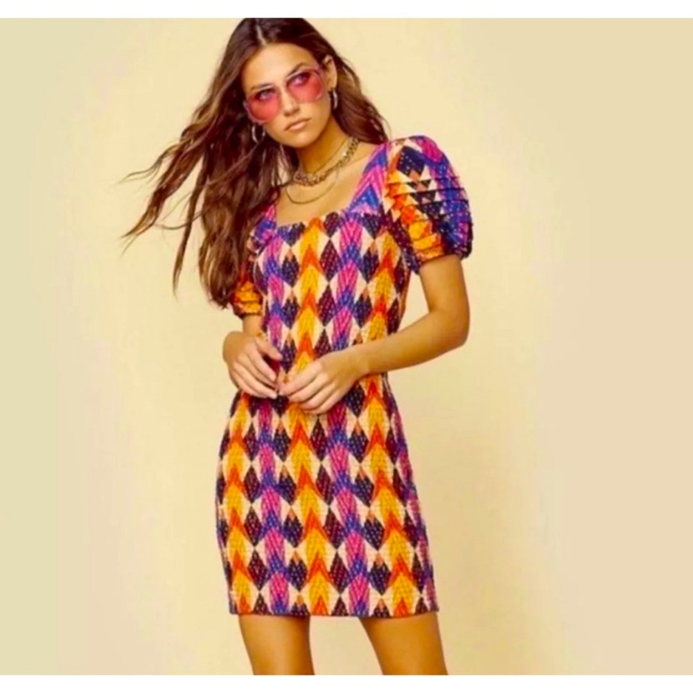 Vibrant Multicolor Chevron Dress